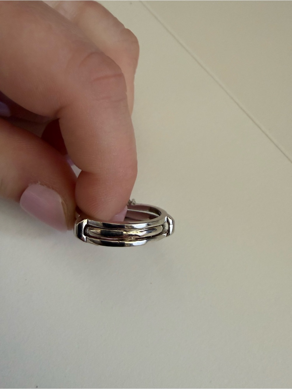 14k White Gold & Diamond Two Ring Bridal Set size 9 - Picture 5 of 15